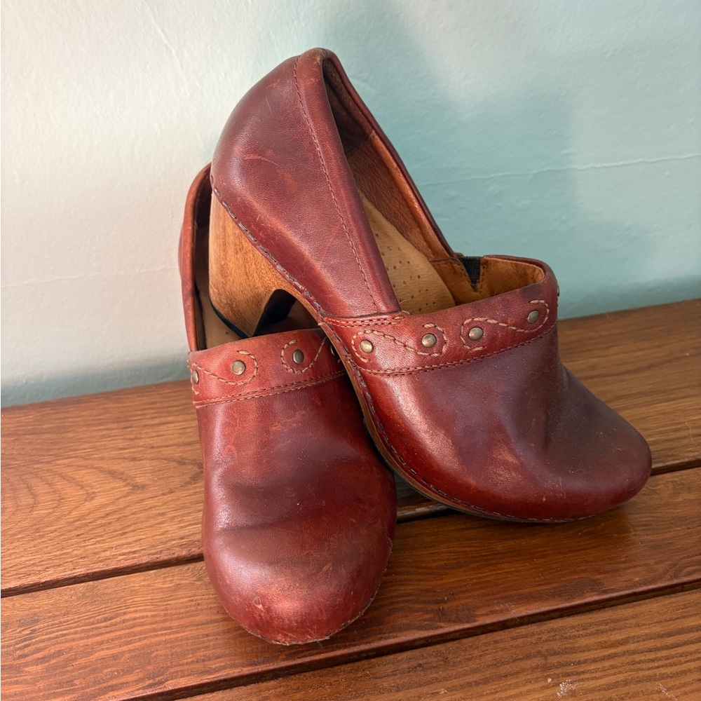 Dansko Women's Red Leather Heels